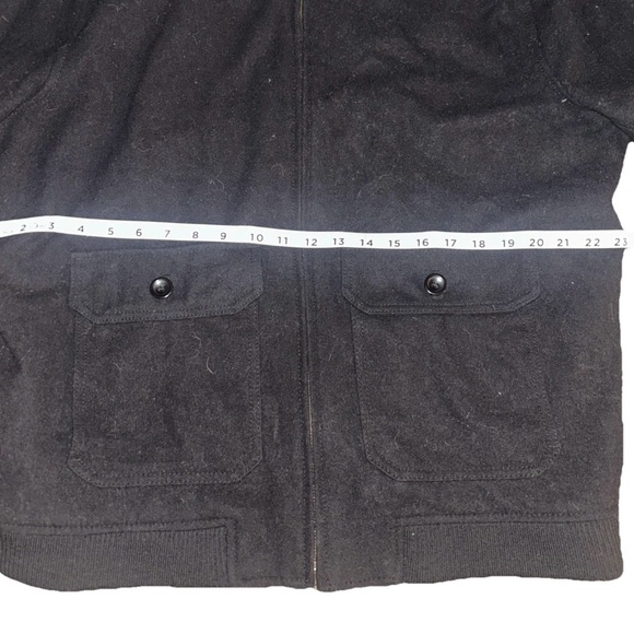 Old Navy Jacket Mens XL Black Wool Varsity Lettermans Bomber Preppy - Picture 2 of 5